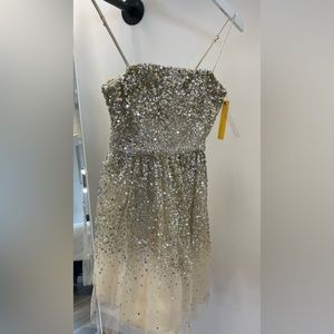 Alice + Olivia Tallulah Princess Dress in Gold